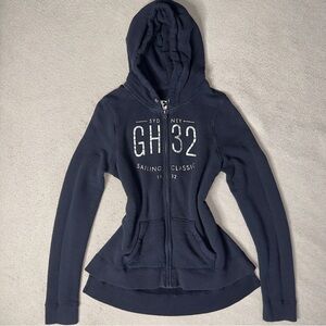 Gilly Hicks Zip-up Hoodie Women's Large VTG Y2K Sydney Navy Blue Silver